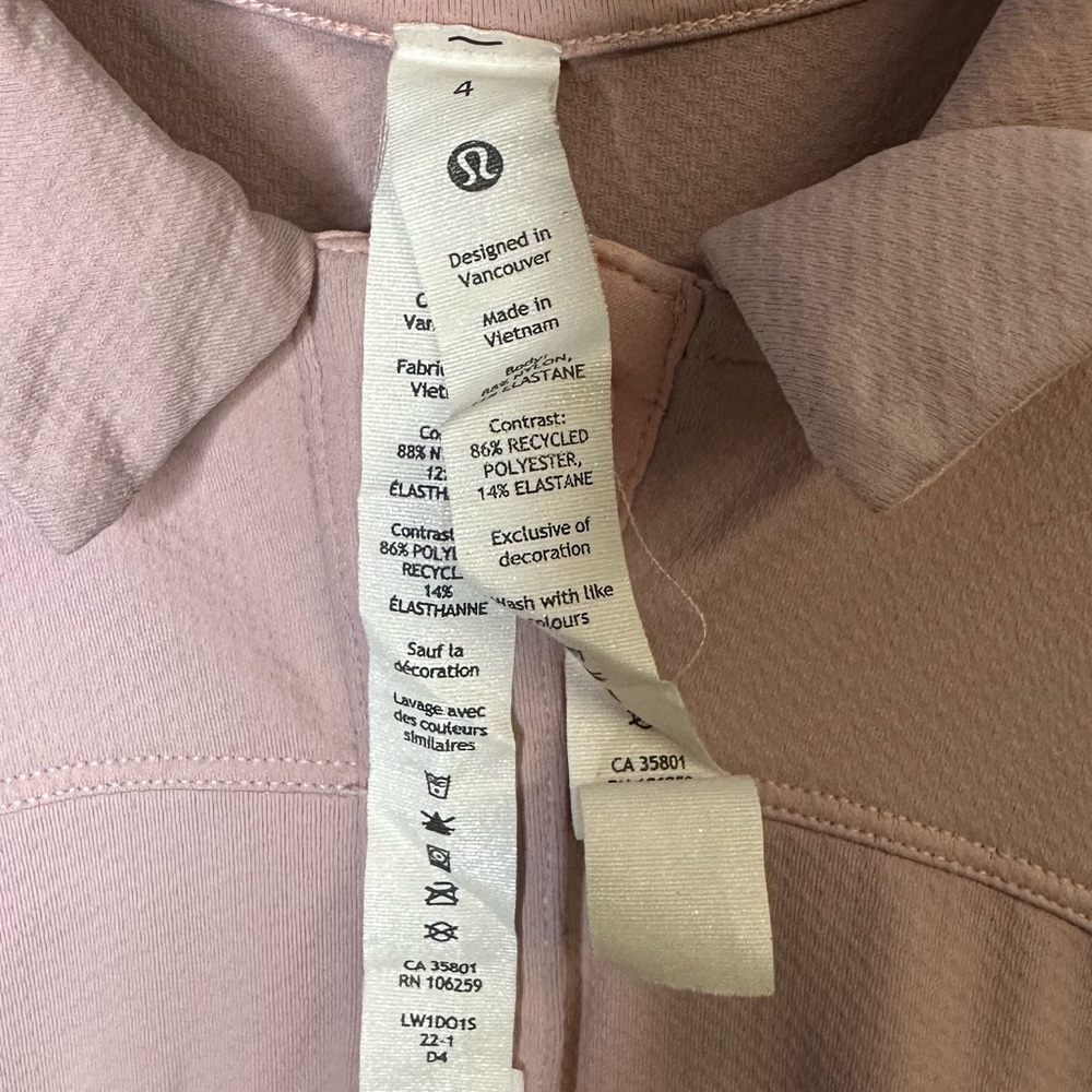 Lululemon | Blush Pink Sleeveless Collared Polo Tank Top | Size 4 - Picture 6 of 7